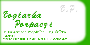 boglarka porpaczi business card